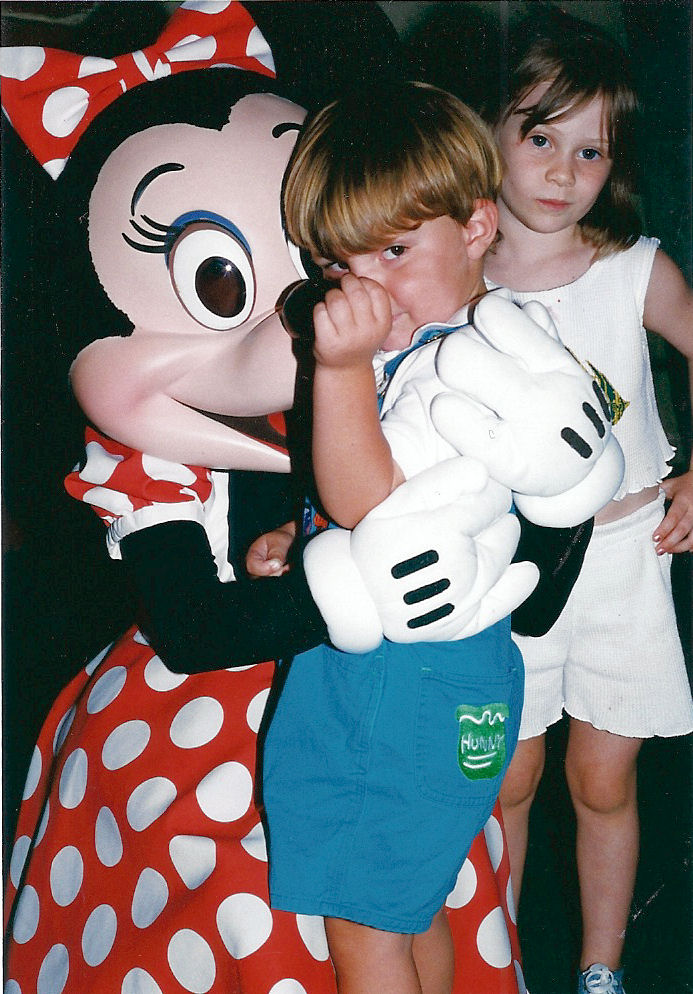 Max with Minnie Mouse.