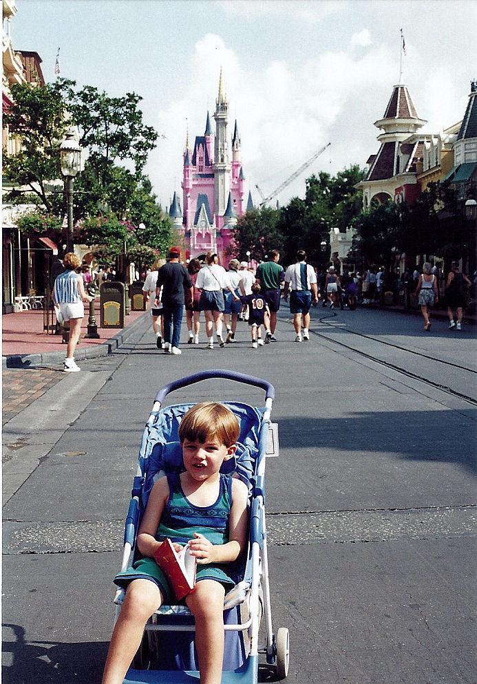 Me in front of Cinderella Castle being redone as the cake.