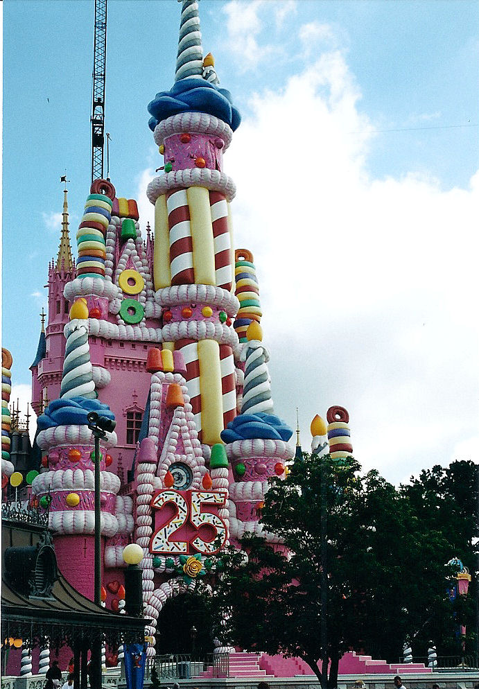 Cinderella Castle made to look like a cake for Disney World's 25 birthday.