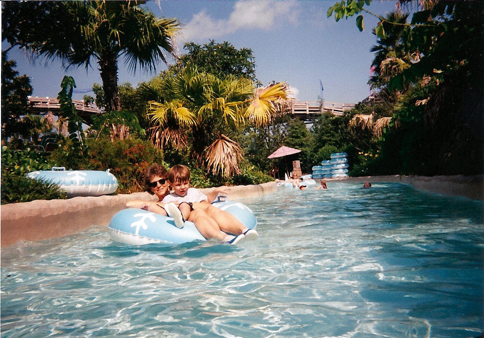 Mom and I in the lazy river at Blizzard Beach.