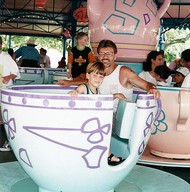Dad and Max in a teacup.