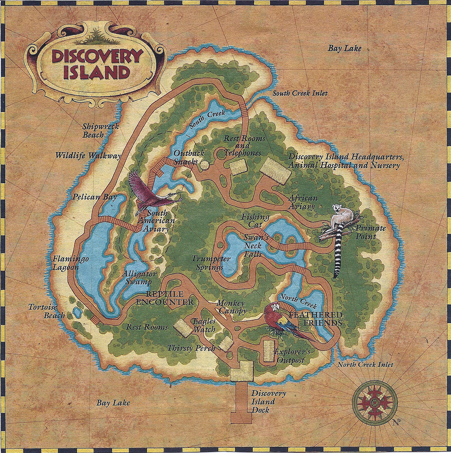 A map of Discovery Island. A map of Discovery Island.