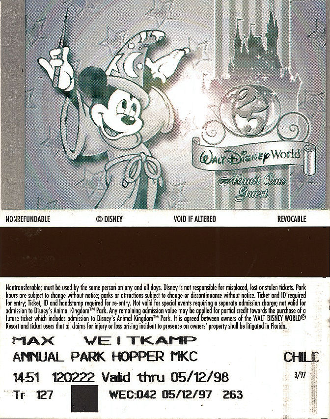 A Walt Disney World annual pass.