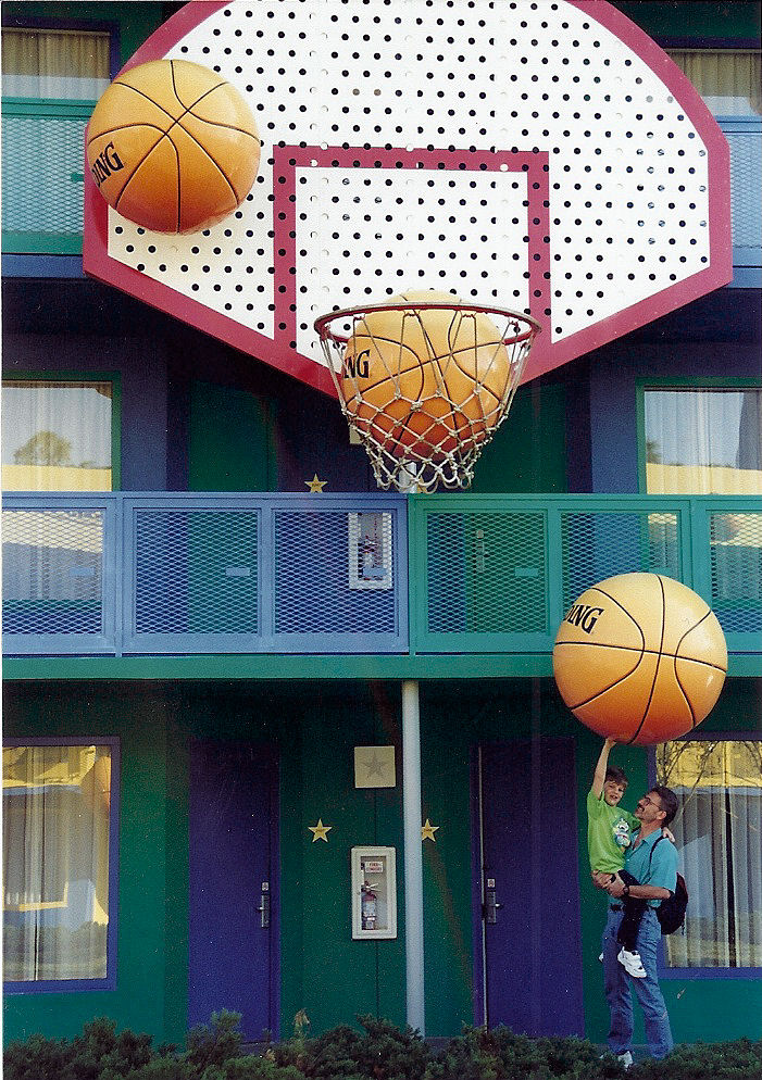 My dad and I at Disney's All Star Sports Resort at Disney World. My dad and I at Disney's All Star Sports Resort at Disney World.