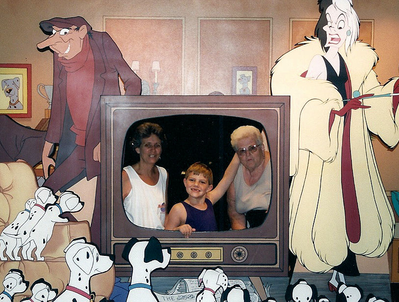 From left to right: my mom, me, and my grandmother on tv. From left to right: my mom, me, and my grandmother on tv.