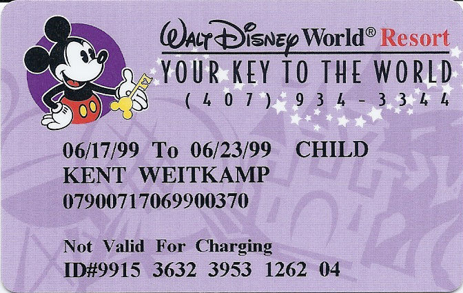 Another Walt Disney World Resort room key card. Another Walt Disney World Resort room key card.