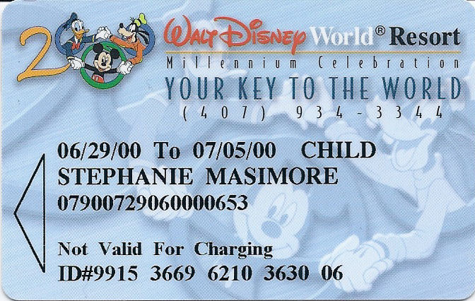 A Walt Disney World Resort room key card. A Walt Disney World Resort room key card.