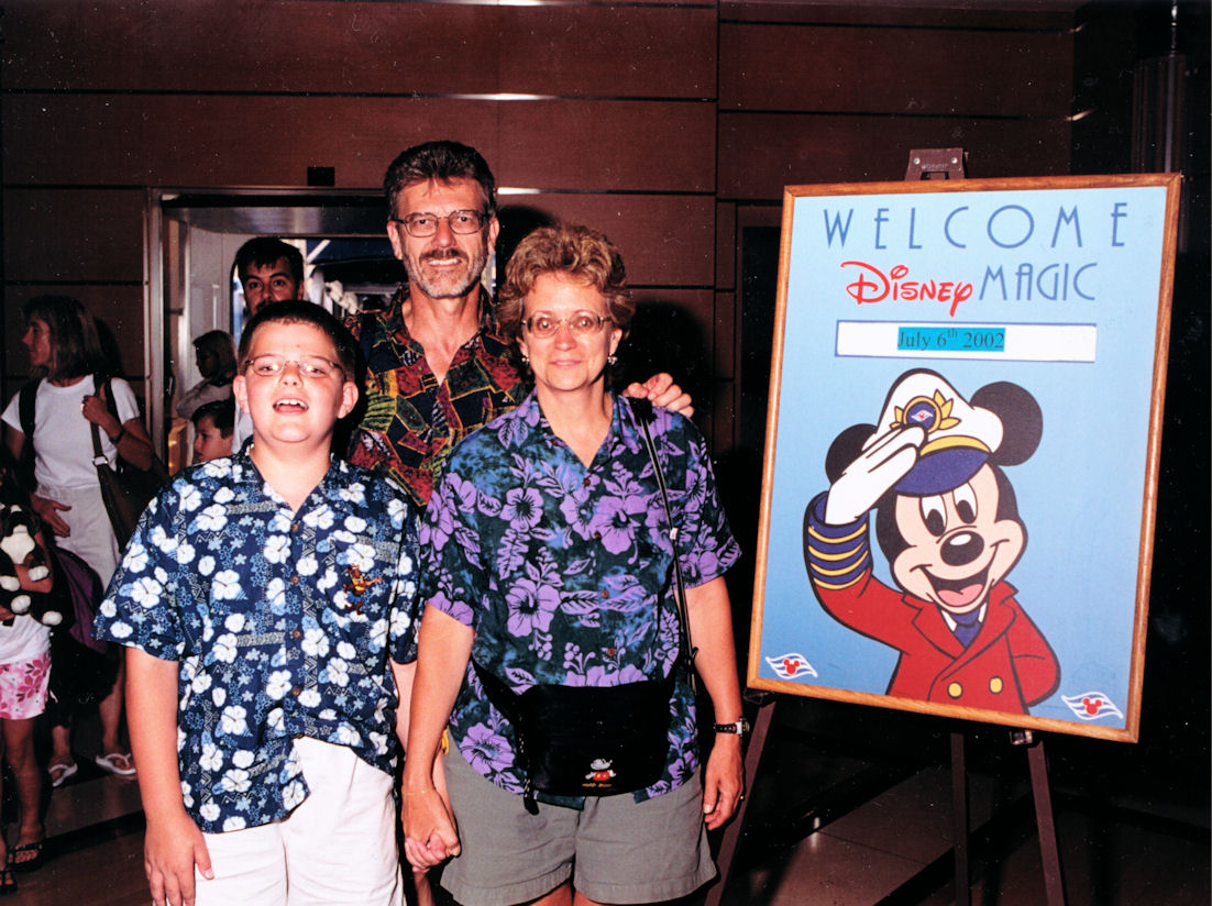 Me and my parents just as we boarded the Disney Magic.