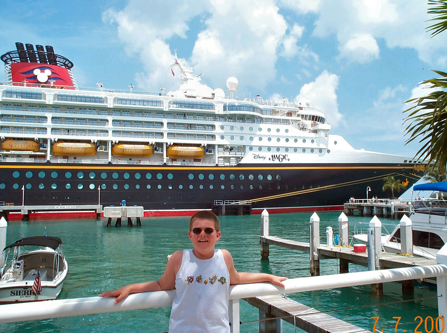 Me in front of the Disney Magic on Key West, Florida.