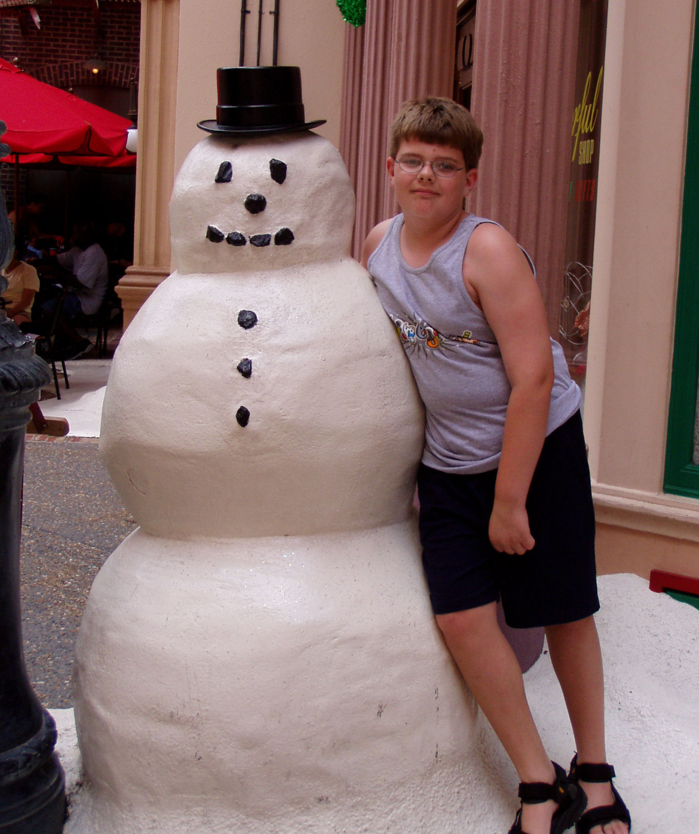 Man that snowman has been around for a long time.