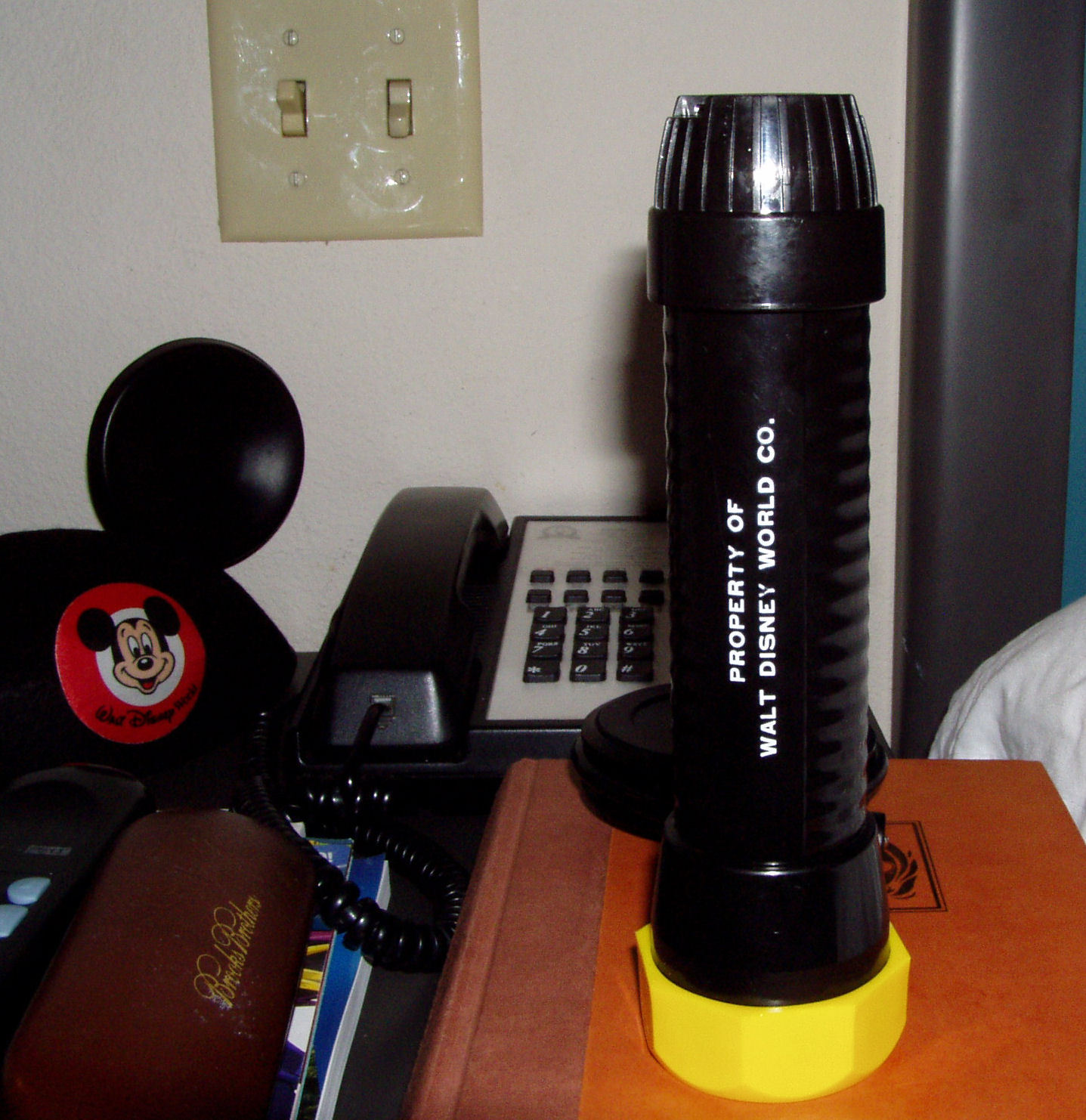A flashlight that was delivered to our hotel room in case the power went out while Hurricane Charlie passed through. (We kept the flashlight afterwards)