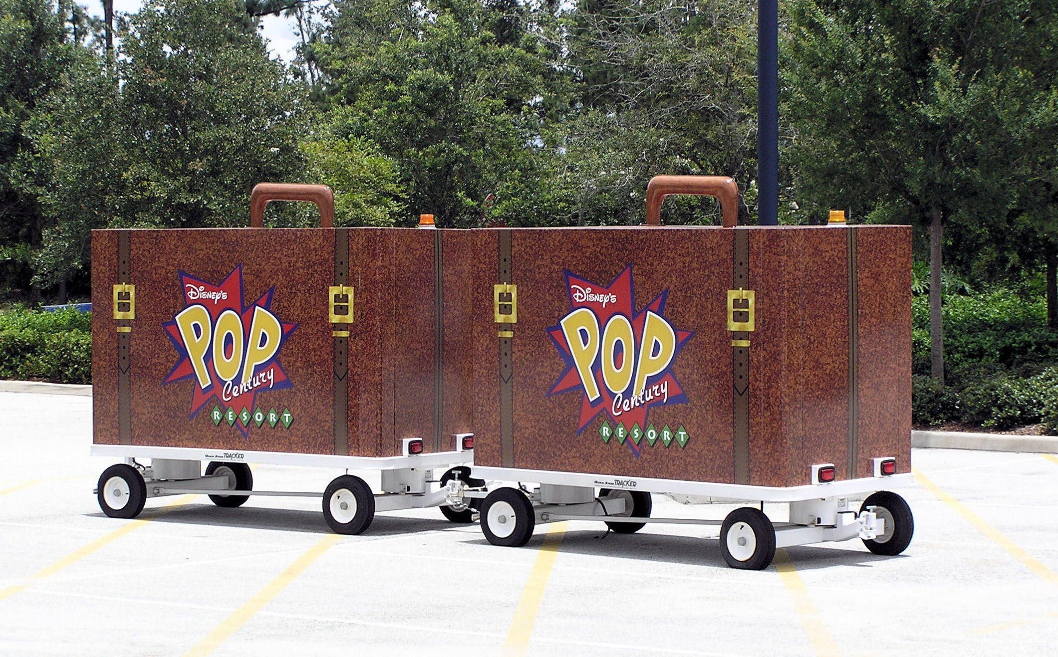 Luggage carriers at Disney's Pop Century Resort at Disney World.