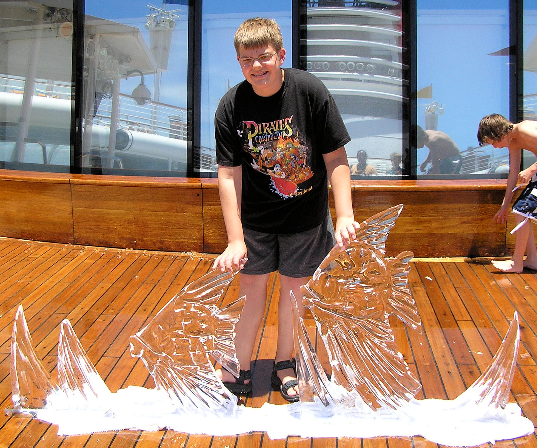 An ice sculpture on the Disney Cruise Line that I saw being made.