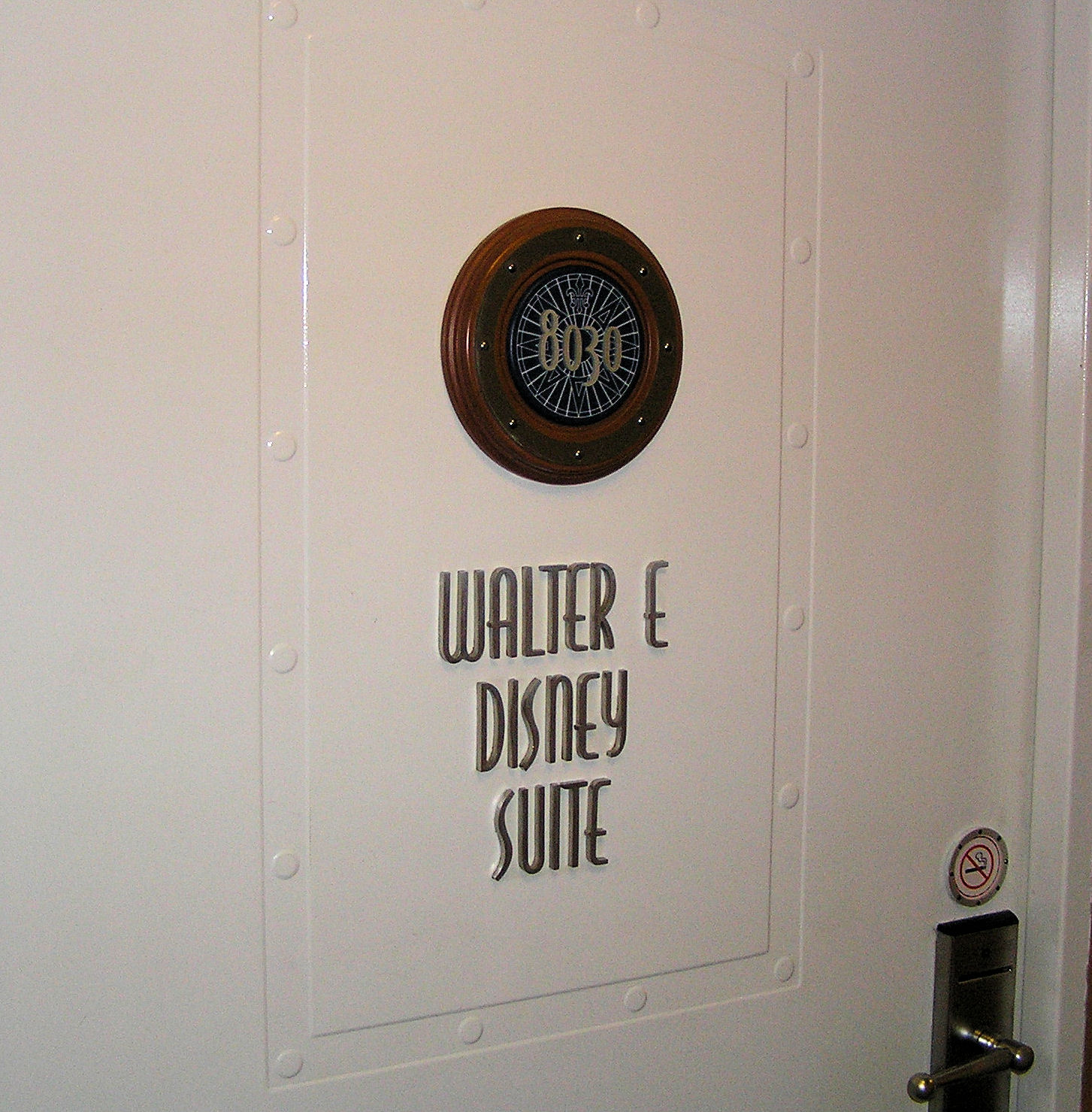 A door to one of the suites on the Disney Cruise Line.