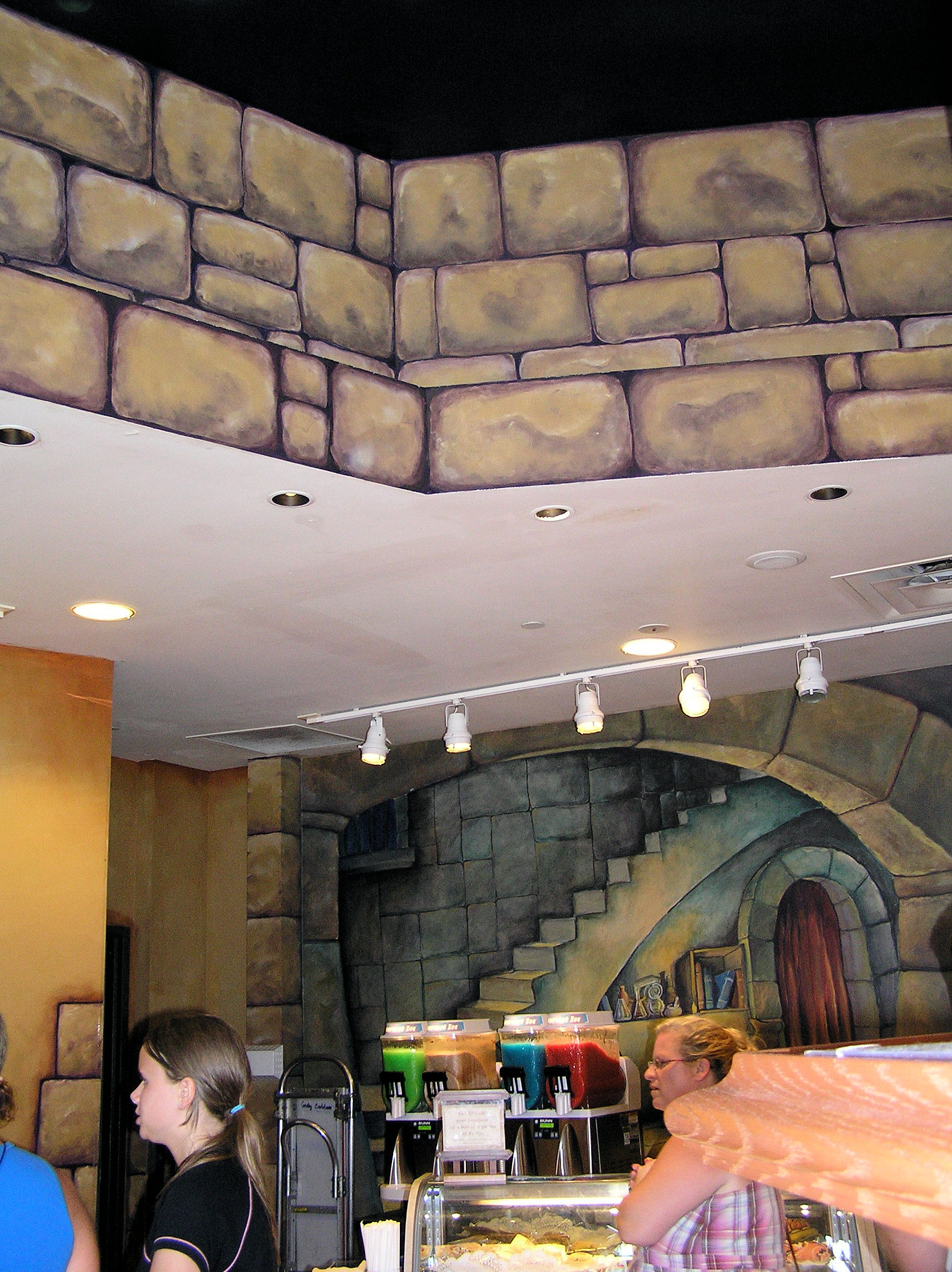 A hidden Mickey in the bricks at the top of the picture, near the middle, located in a candy store on the west side of Downtown Disney, Disney World. A hidden Mickey in the bricks at the top of the picture, near the middle, located in a candy store on the west side of Downtown Disney, Disney World.