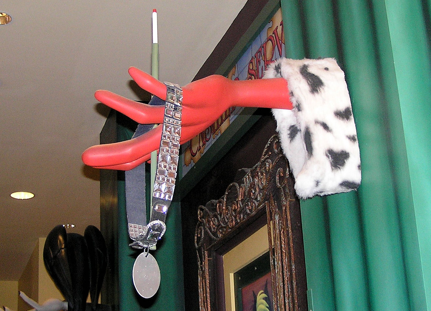 A hidden Mickey on the sleeve in the World of Disney Store at Downtown Disney, Disney World. A hidden Mickey on the sleeve in the World of Disney Store at Downtown Disney, Disney World.