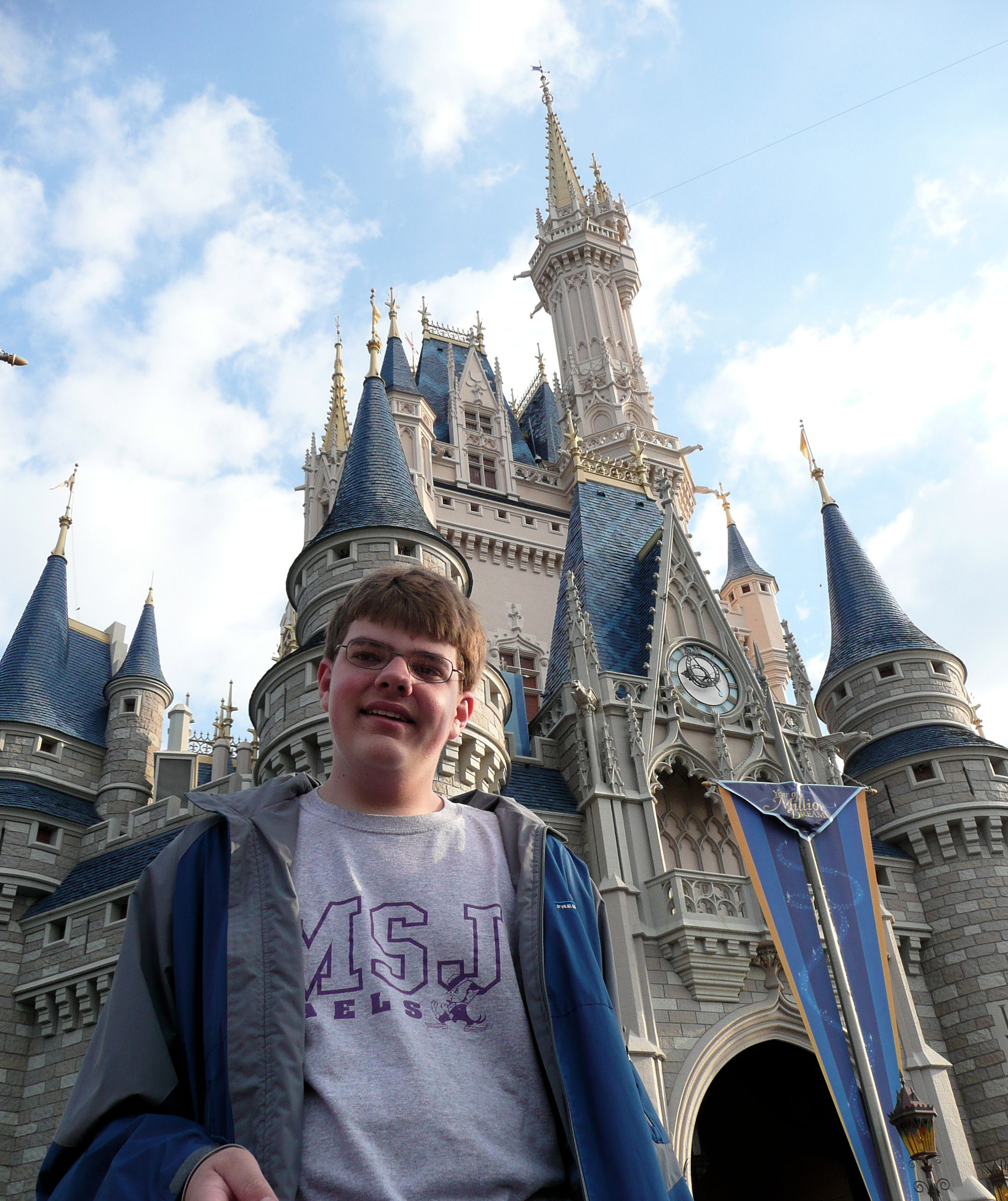 Me by Cinderella Castle at Magic Kingdom, Disney World.