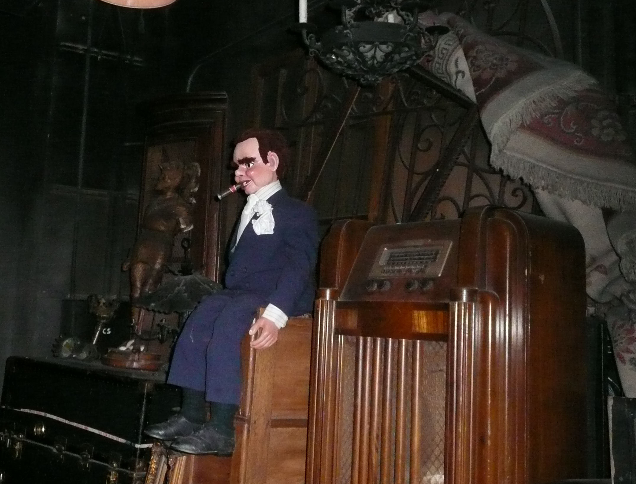 Props in the basement in the Twilight Zone Tower of Terror at Disney's Hollywood Studios; ventriloquist dummy is from an actual episode of <i>The Twilight Zone</i> television show.