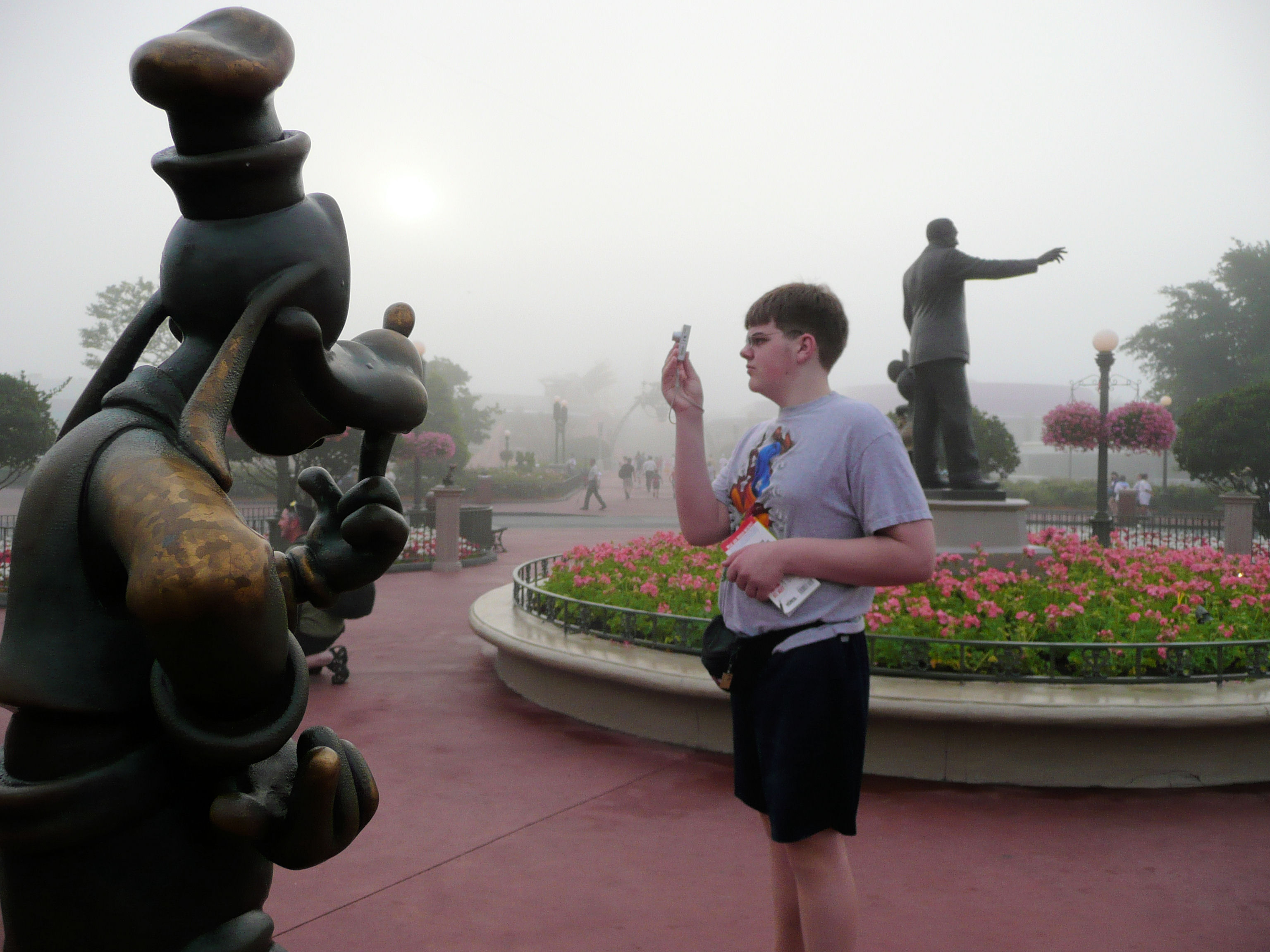 In the Cinderella Castle courtyard, Magic Kingdom, Disney World. In the Cinderella Castle courtyard, Magic Kingdom, Disney World.