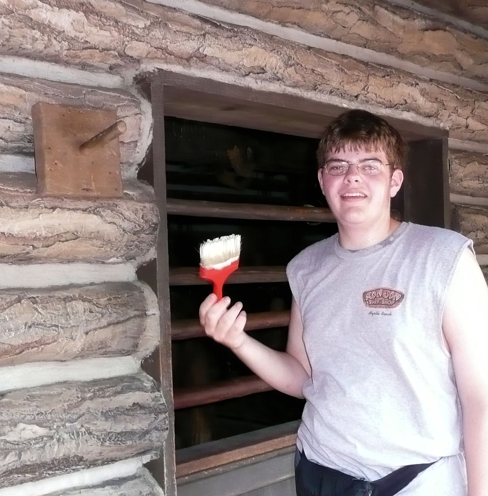Aha—here it is!  This is one of the hidden paint brushes on Tom Sawyer Island, Magic Kingdom, World. Aha—here it is!  This is one of the hidden paint brushes on Tom Sawyer Island, Magic Kingdom, World.
