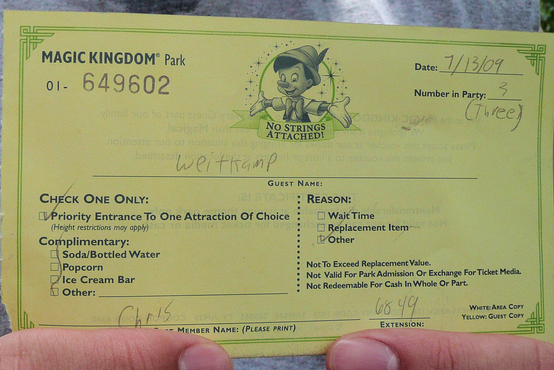 A Fast Pass I got for finding a hidden paint brush on Tom Sawyer Island at the Magic Kingdom, Disney World. A Fast Pass I got for finding a hidden paint brush on Tom Sawyer Island at the Magic Kingdom, Disney World.