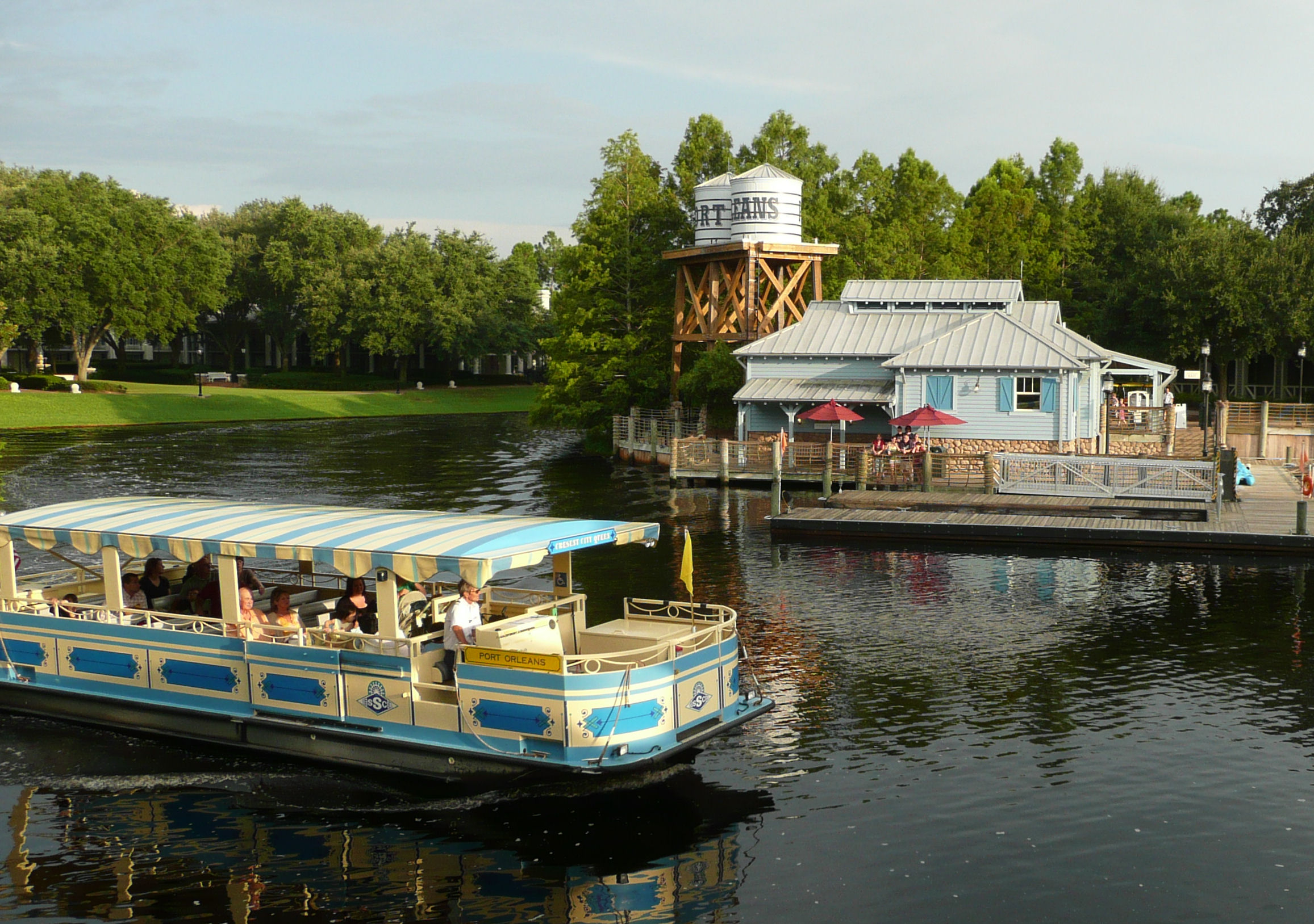 Boat ride on the Sassagoula River between Dixie Landings Resort and Downtown Disney.