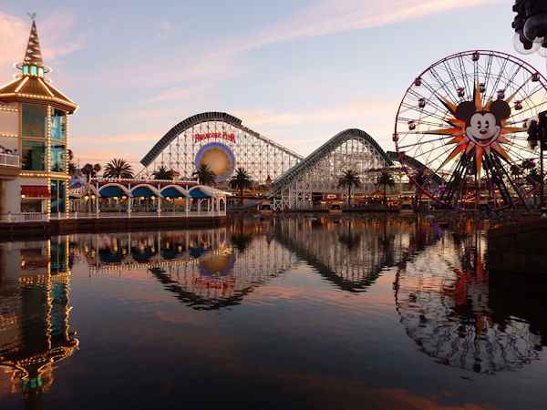 Sun setting on Paradise Pier. Sun setting on Paradise Pier.