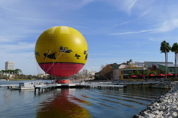 Tethered hot-air balloon at Downtown Disney.