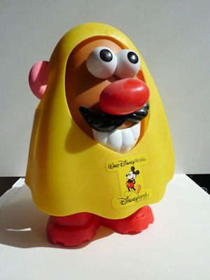 Mr. Potato Head in Disney rain poncho. Mr. Potato Head in Disney rain poncho.